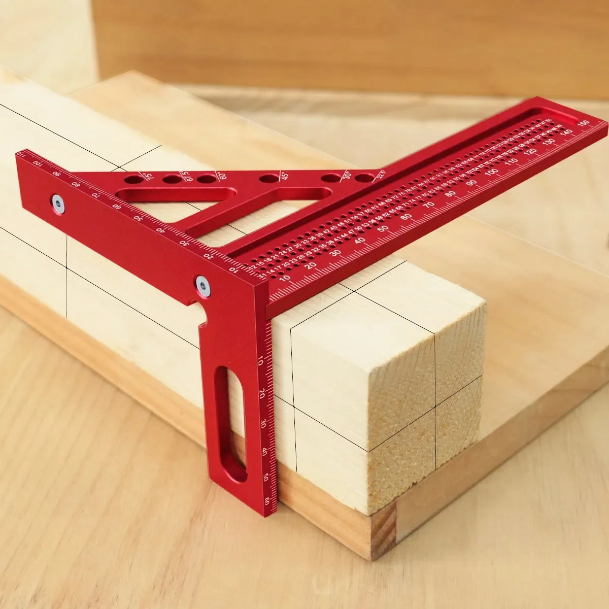 3D Measuring Ruler Aluminum Alloy Woodworking Square Protractors Triangle Layout Measuring Tool Multipurpose
