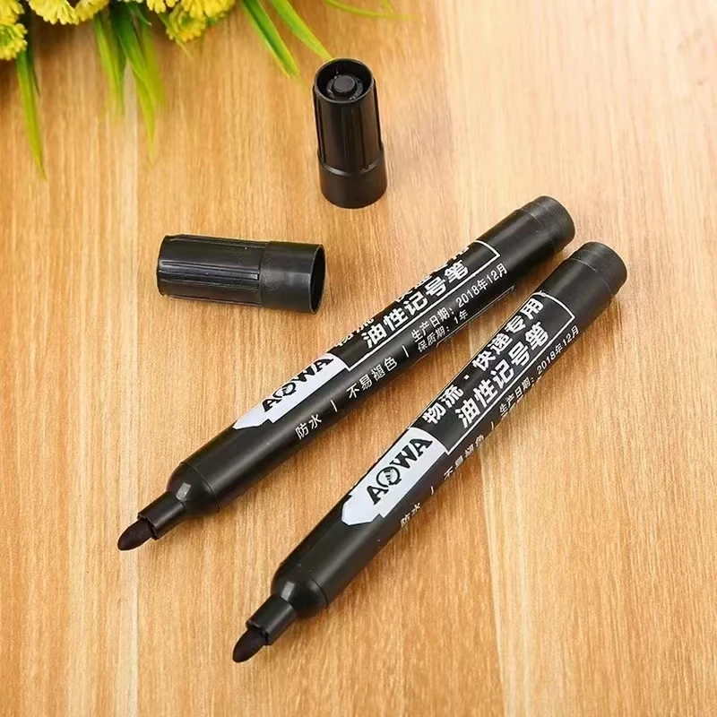 라운드 토 네임펜 펜, 방수 잉크, 미세 포인트, 검정, 파랑, 빨강, 오일 잉크, 1.5mm, 파인 컬러 마커 펜, 100 개