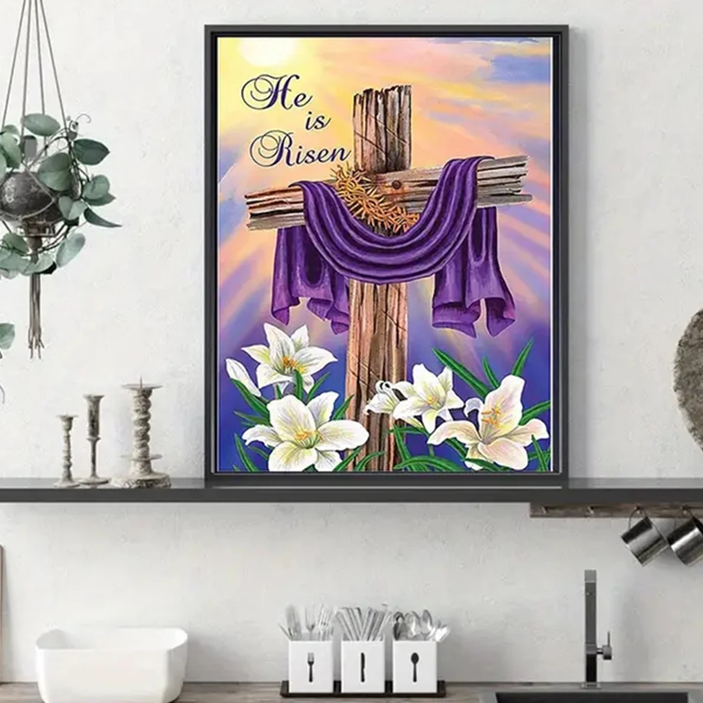 

Diamond Painting "Religious Landscape" Full Square/Round Diamond Embroidery Flower Pattern Cross Stitch Mosaic Home Decor gifts