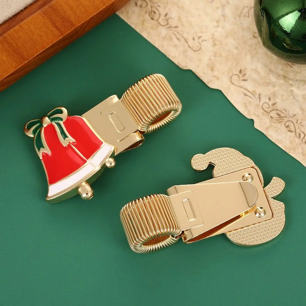 휴대용 크리스마스 펜 루프 홀더 금속 스프링 연필 홀더 분실 방지 다기능 펜 클립 문구 용품