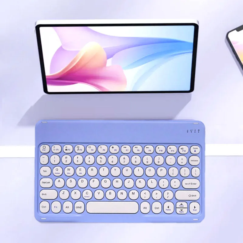 Round Hat Silent Retro Mini Wireless Keyboard Compatible with iPad Computer Phone Tablet