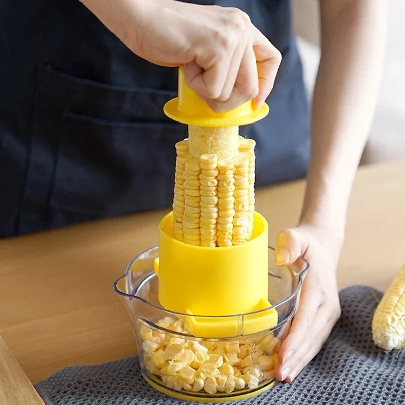 4 In1 Kitchen Slicer Peeler Ginger Grinder with Scale Container Stainless Steel Corn Peeler Thresher Corn Stripper Garlic Press