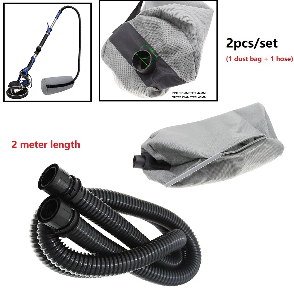 Sac Sous Vide Pour Broyeur Mural, Avec Tube De Tuyau D'aspirateur De 2M, Machine à Papier De Verre Auto-amorçante Sans Poussière, Collecteur De Poussière, Polissage De Mastic