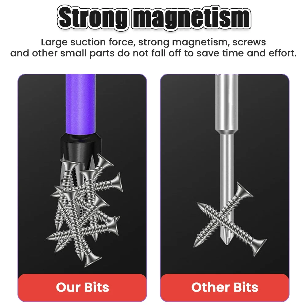 Non-Slip Impact Batch Head Strong Magnetic Cross High Torque Hardness Screw 25/50/65/70/90mm Waterproof Ph2 Screwdriver Bits Set precision screwdriver set,magnetic screwdriver set,screwdriver set,magnetic screwdriver bits,magnetic screwdriver bit set,screwdriver bit