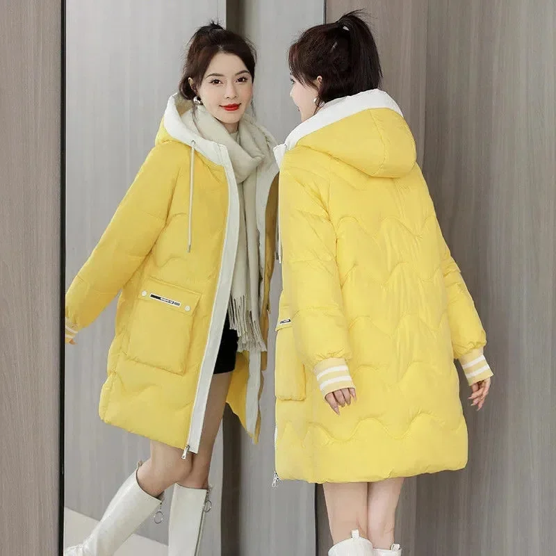 Women's Jacket Winter Parka Down Cotton Jackets Casual Long Coat Loose Thick Warm Hooded Parkas Casual Outwear - Image 6