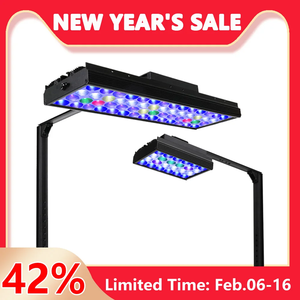 Lampada Per Acquario A Led Popbloom A Spettro Completo, Luce Per Acquario Marino Reef Con Timer Per Serbatoio Di Acqua Salata Di Corallo Di Barriera C