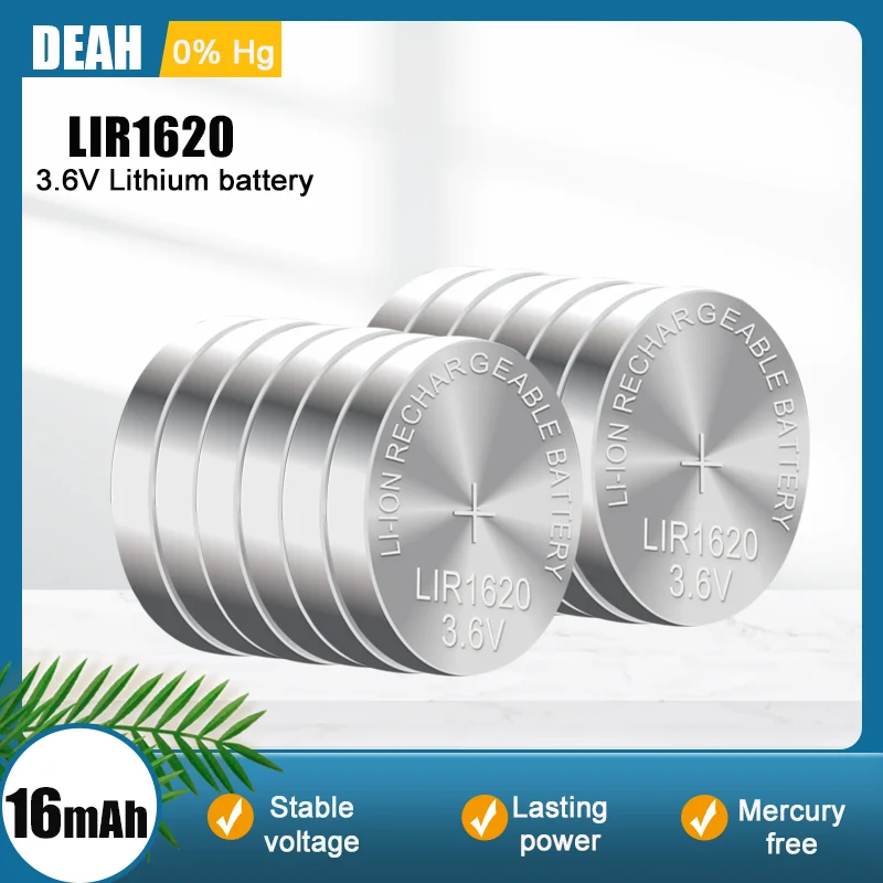 LIR1620 1620 3.6V Rechargeable Lithium Battery For Watch Car Remote