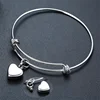 Cremation Jewelry Bracelet for Ashes Stainless Steel Heart Urn Bangles for Ashes Heart Memorial Keepsake Jewelry with Funnel Kit 1