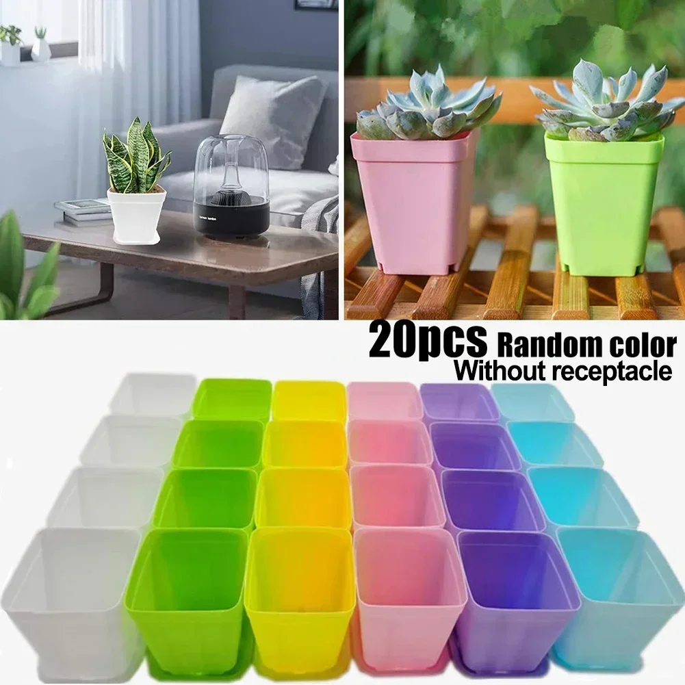 20pcs 5.5CM Mini Basin Square Flower Pot Succulent Plant Trays