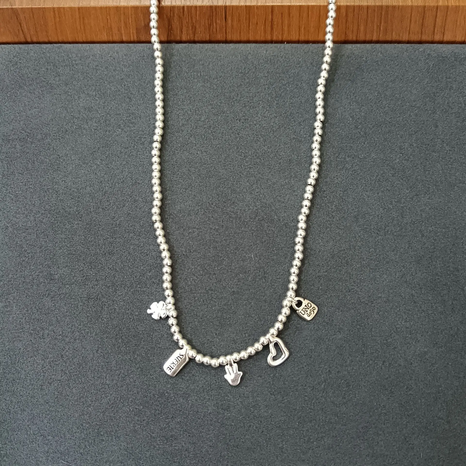 MAY new bead necklace silver buckle fashion belt logo wholesale European fashion gifts