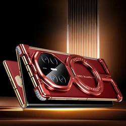 Oatsbasf 360° Rotatable Stand Magnetic Protective Phone Case - Aluminum Alloy Slim Design for Aluminum (Red)