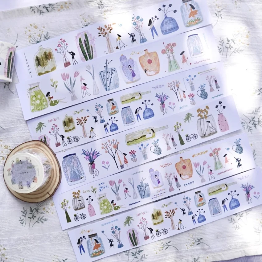 

5 см x 10 м, много бутылок, японские Васи-ленты, милые Креативные Маскировочные клейкие стикеры для искусства, поставки