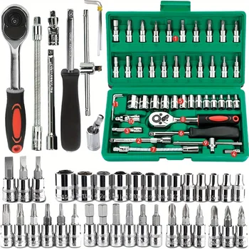 46-Piece Ratchet Wrench Socket Set 1