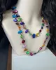 Collier bohème Vintage en pierre naturelle irrégulière pour femmes, perles de cristal faites à la main, Double couche, longue chaîne de pull, bijoux cadeau