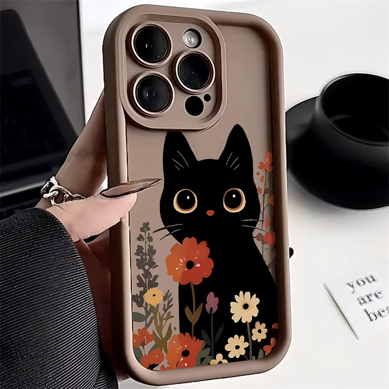 Vibrant Cat Design Soft Silicone Phone Case
