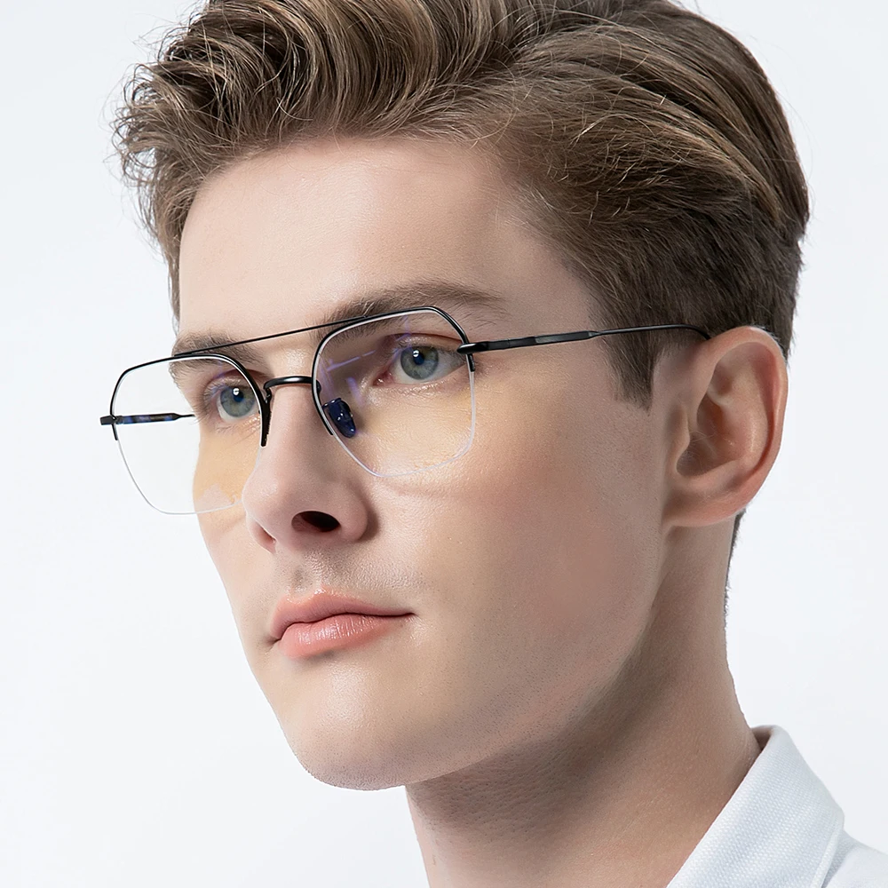 Titanium semi online rimless eyeglasses