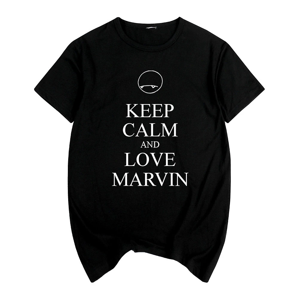 

keep calm and love marvin Summer print T-shirt Cotton Men T shirt New women TEE