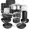 Pro Pots and Pans Set 20 Piece Hard Anodized Complete Cookware + Bakeware Set with Ultra Nonstick Diamond Coating, 1