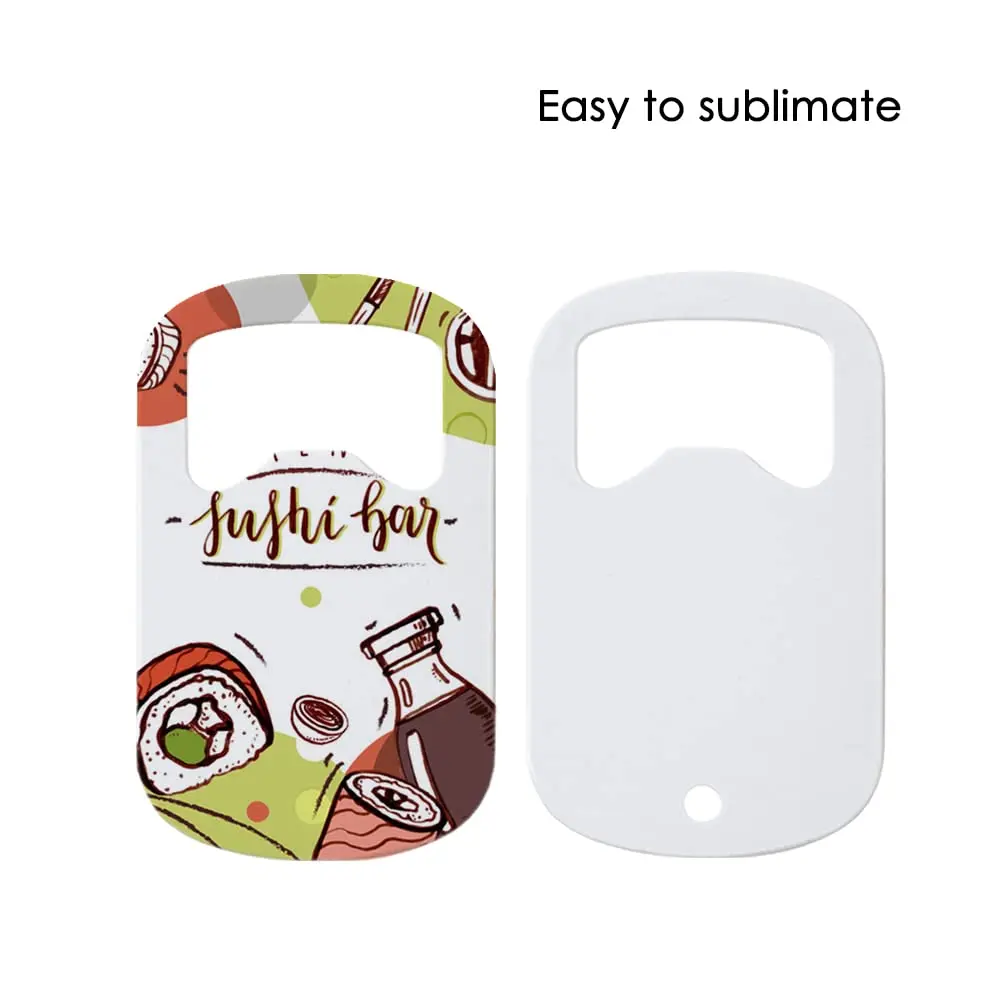 10Pcs/Set Sublimation Bottle Opener Stainless Steel Blank Beer Bottle Opener Gifts Kitchen Restaurant Bar Tool Bottle Opener