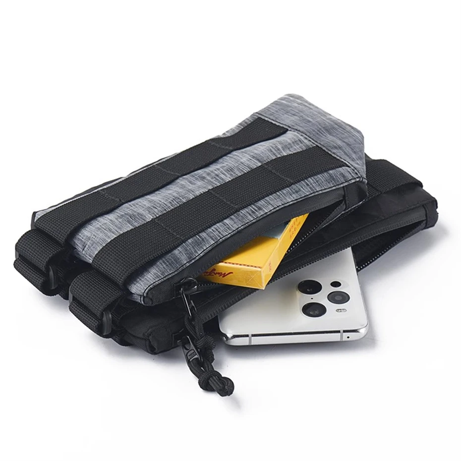 전술 다기능 분리형 접이식 부착 소형 가방 Techwear 스타일 마그네틱 버클 연결 2-in-1Phone 카드 가방