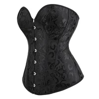 Corset sexy pour femme, imprimé noir, style gothique, avec ceinture amincissante et serre-taille, à lacets, grandes tailles S-XXL 2