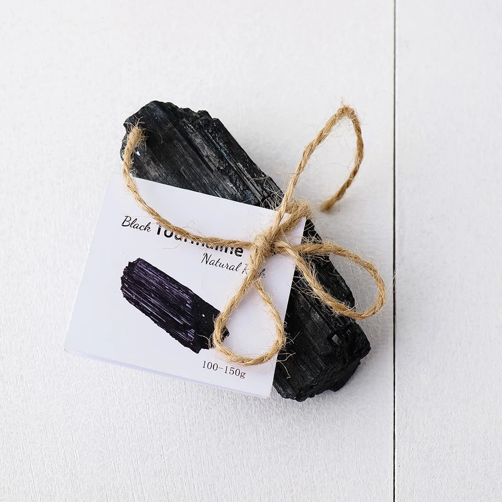 Natural Crystal Raw Stone Black Tourmaline Rough Jet Stone Mineral Specimen Crystal Healing Advanced Collection Eliminate 1pc