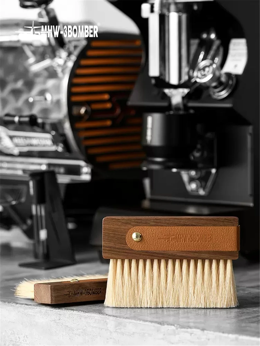 Soulhand Coffee Cleaning Brush Coffee Bar Brush Wooden Handle