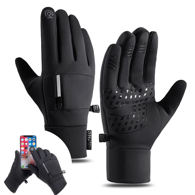 

Winter Velvet Wear-resistant Waterproof Touch Screen Warm Gloves Outdoor Hiking Skiing Mountaineering Cycling Gloves for Men