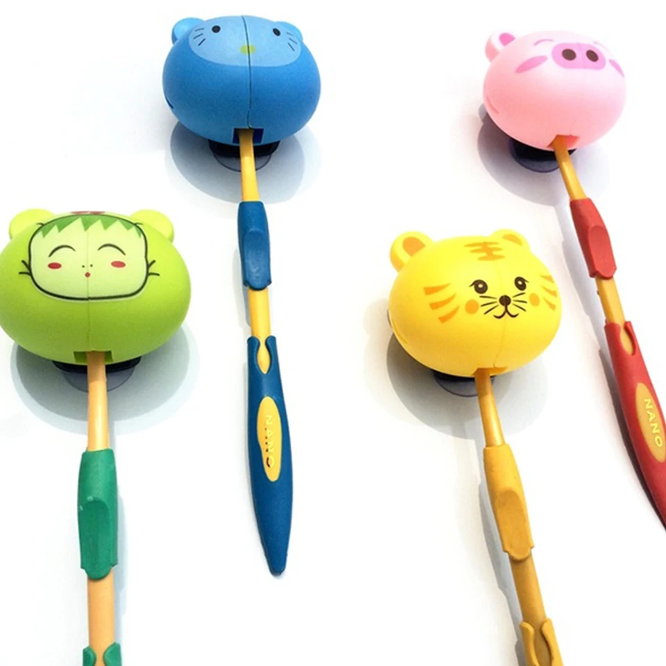 3 Portaspazzolini Per Bambini A Forma Di Animale - Design Carino, Senza Ventosa, Per Incoraggiare A Lavarsi I Denti - Foto 4