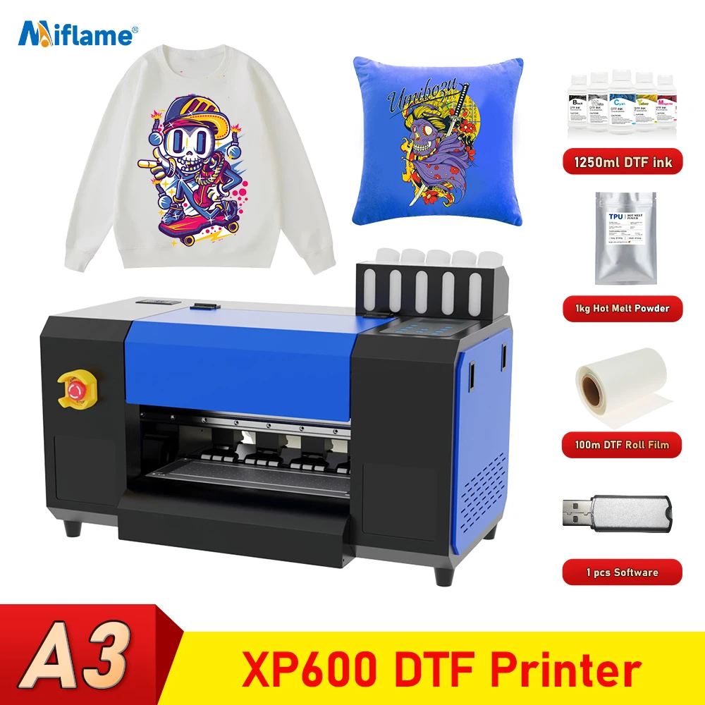 

XP600 DTF Printer with Roll Feeder A3 DTF Printer Directly to Film Transfer Printer For Textile Fabric T shirt Printing Machine