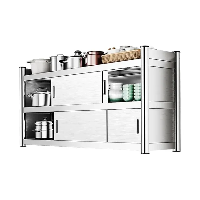 ชั้นวางของติดผนังสแตนเลสสำหรับตู้ครัว ประตูบานเลื่อน รับน้ำหนักได้มาก สำหรับใช้ในร้านค้า/บาร์ 6 ชั้นวางของติดผนังสแตนเลสสำหรับตู้ครัว ประตูบานเลื่อน รับน้ำหนักได้มาก สำหรับใช้ในร้านค้า/บาร์ 6