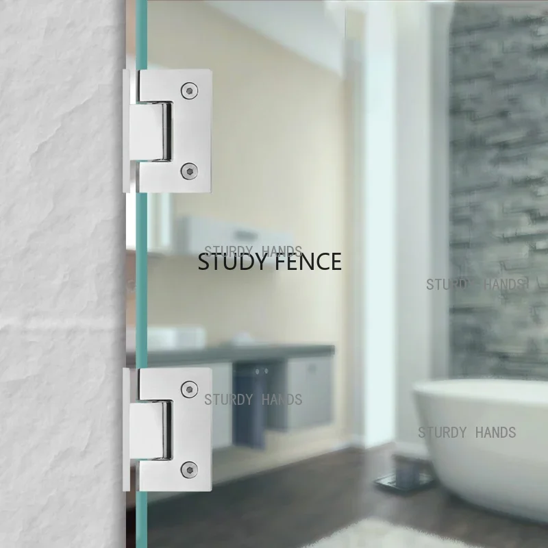 Stainless steel frameless glass nickel brush door hinge stainless steel hinges door hinges 90 degree bathroom clip bathroom folding glass clip