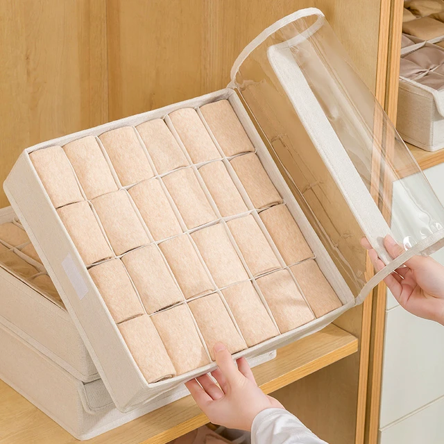 7/16/24 GRIDS SOCK Box With Lids Underwear Storage Box Bra Organizer for  Home $12.40 - PicClick AU