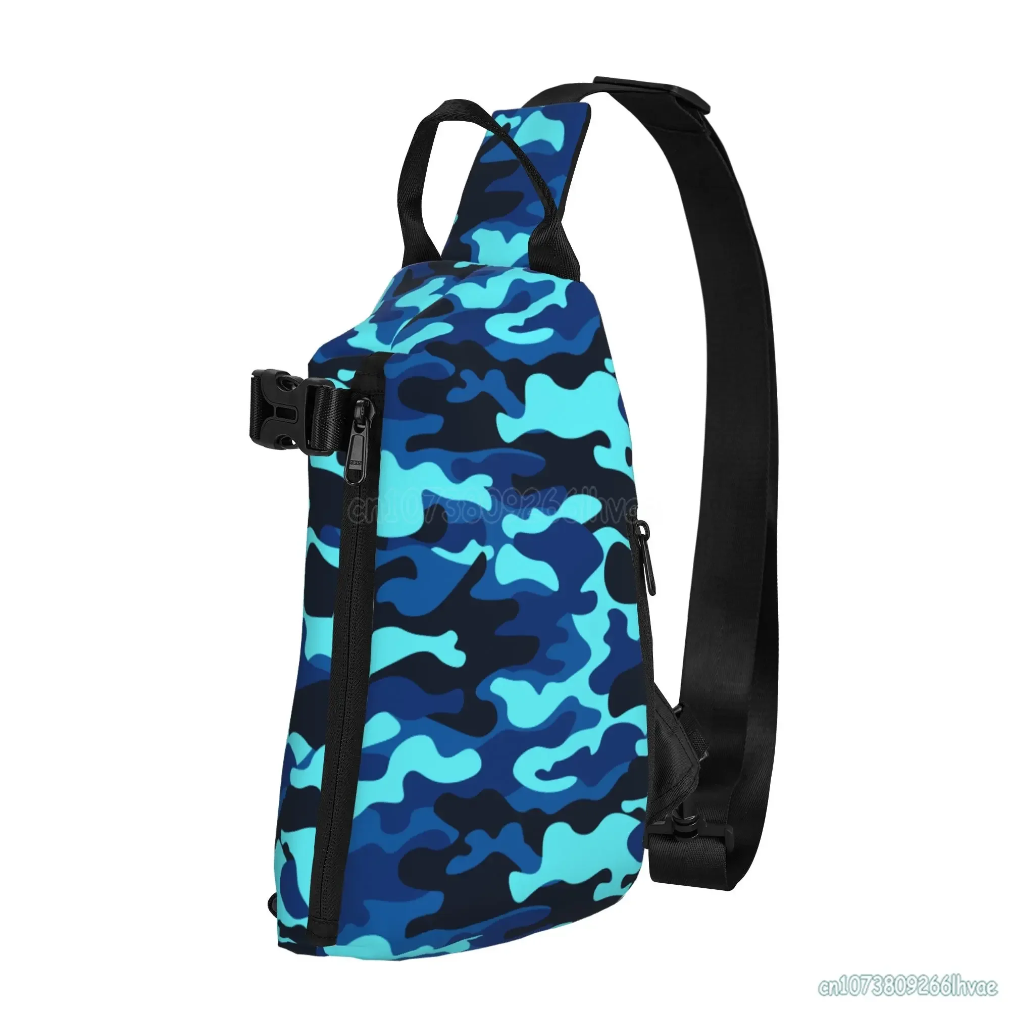 

Abstract Blue Camouflage Sling Bag for Men Women Crossbody Sling Backpacks Chest Shoulder Backpack for Travel Hiking Outdoor