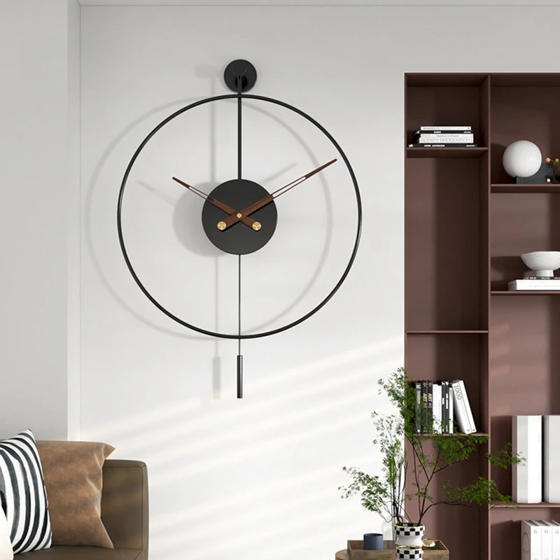 

European Living Room Pendulum Wall Clocks Minimalist Light Luxury Home Decor Modern Bedroom Wall Clock Creative Entrance Clocks