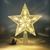 15cm Christmas Tree Topper Star Light LED Glowing Star Lamp Xmas Tree Decoration Home Xmas Party Supplies Navidad Noel 1