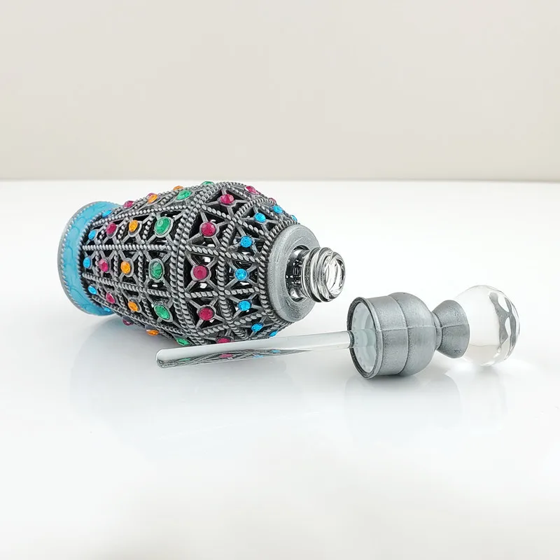 12ML Vintage Essential Oil Glass Jar Middle East Dubai Perfume Bottle Egyptian Style Glass Rod Empty Bottle Furnishings Decor 3