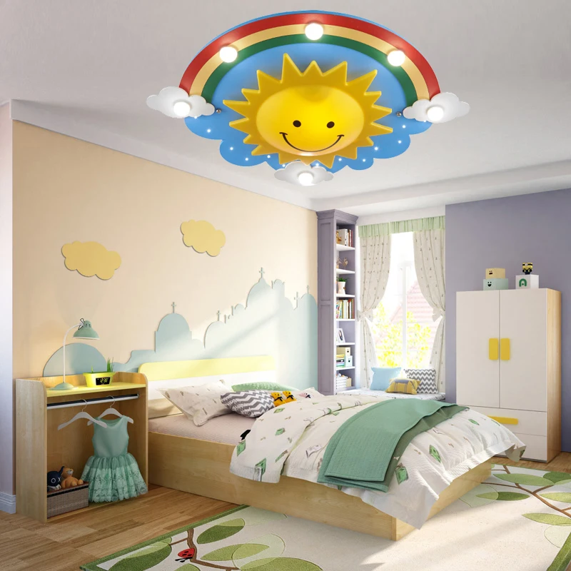 mister temperamentet lav lektier dilemma Rainbow Sun Clouds Led Kids Room Ceiling Light Cartoon Bedroom Light  Creative Cute Men Girl Room Lamp Smiling Face Lamp Lu721174 - Ceiling Lights  - AliExpress