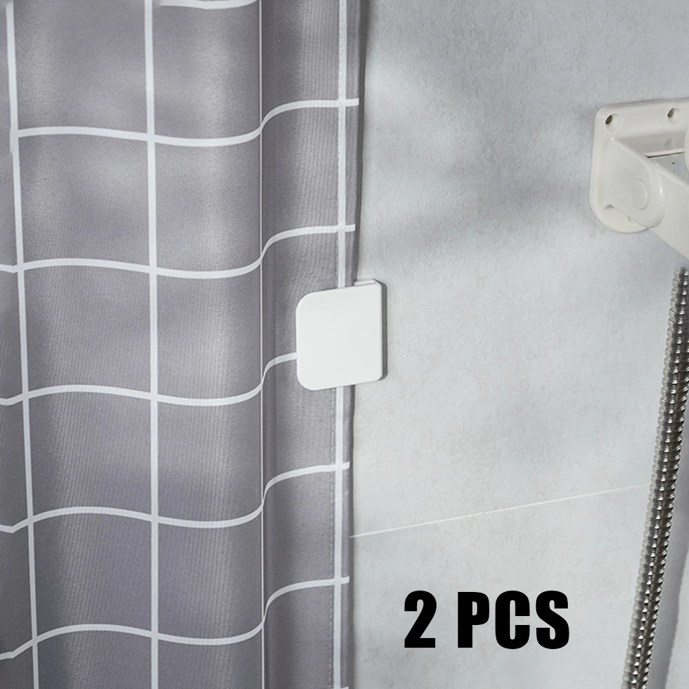 Shower Curtain Anti Splash Clips Fixed Clamps 2Pcs Bath Guard Home Bathroom Shower Curtain Hooks