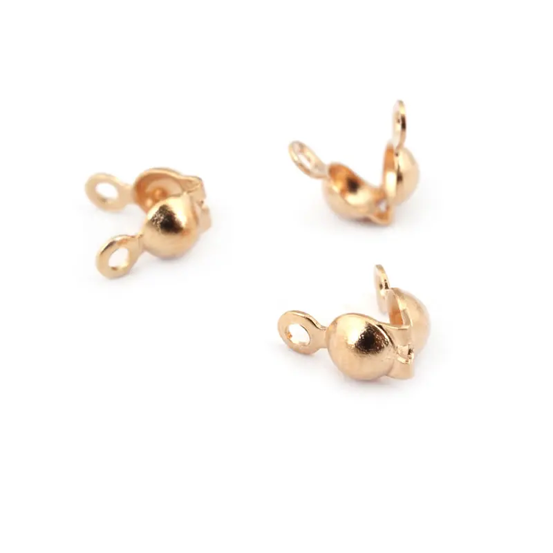 18K Gold Color Brass Wire and Thread Cover Clasps