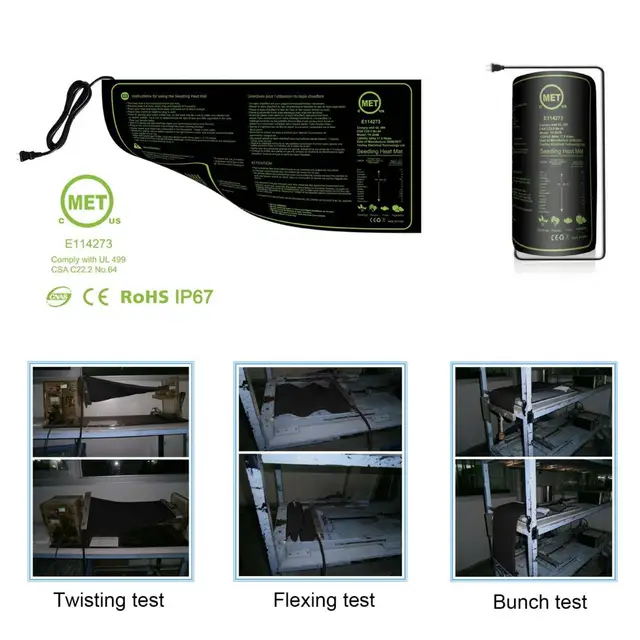 Fűtőpad Pvc Szilárd Színű Téglalap Alakú Növény Fűtő Szőnyeg Gyorsított Összecsukható, Újrafelhasználható Fűtési Párna Kertre/Udvarra - Image 3