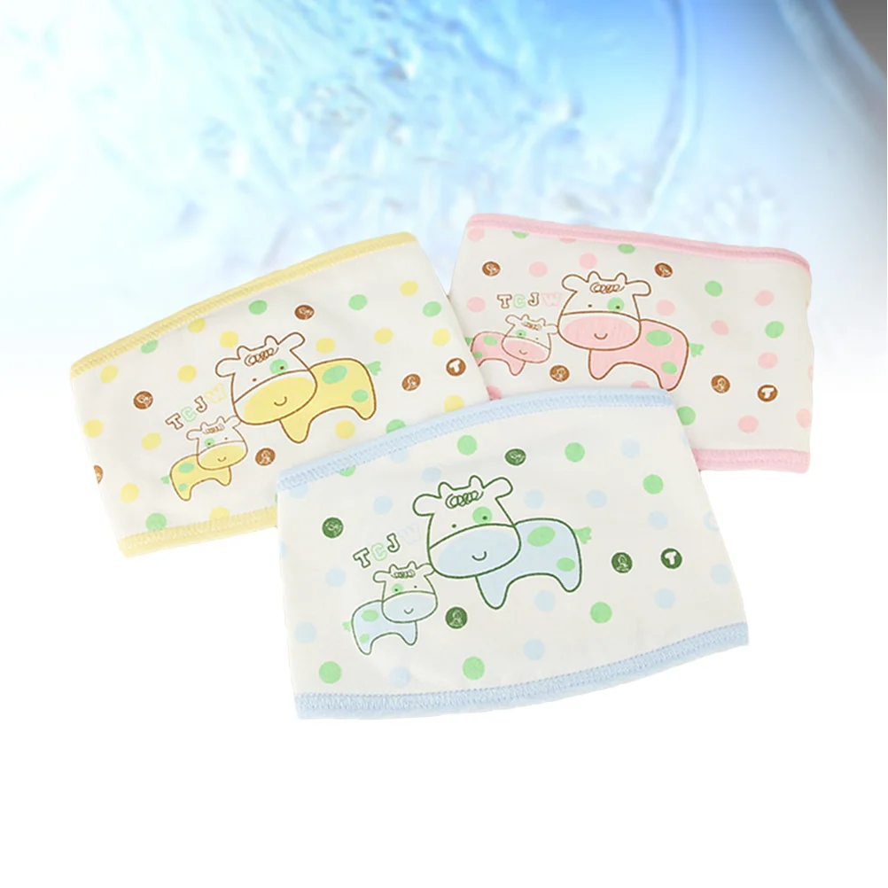 3pcs Belly Binder Cotton Infant Umbilical Cord Band Newborn Navel Protection Belt ( Random Style )