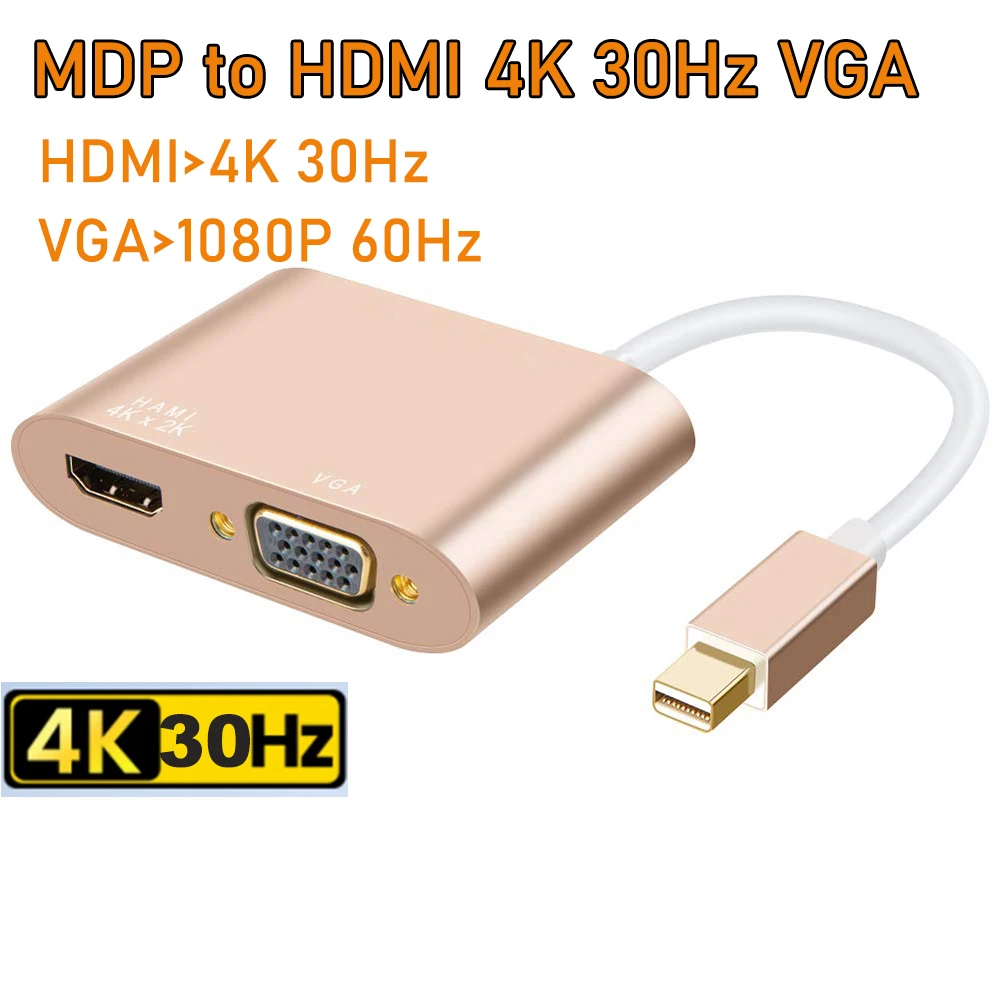 Cable adaptador Mini DisplayPort a DP HDMI DVI VGA Thunderbolt MDP