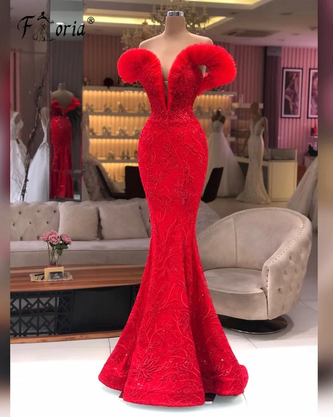 Red Off The Shoulder Evening Dresses Long Mermaid Evening Gowns for Women Party Prom Dresses Weddings Vestidos De Fiesta formal gowns