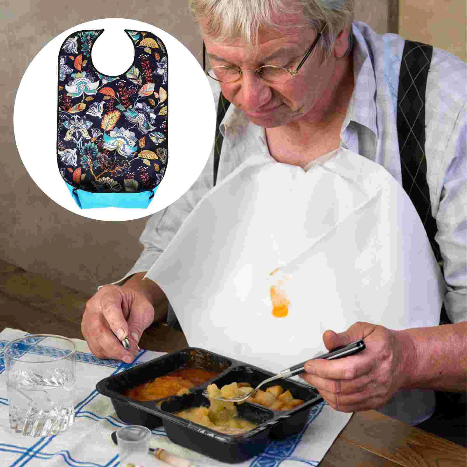 

Adult Ladies Bib Aid Apron for Waterproof Eating The Aged Seniors Mealtime Bibs