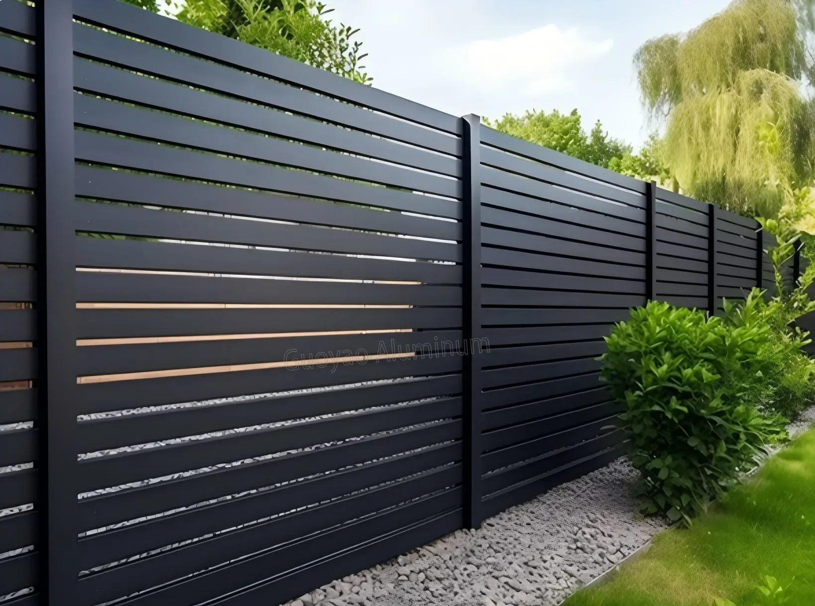 China Guoyao aluminum privacy safety modern house high security home fencing panel garden lattice cheap swimming pool 2