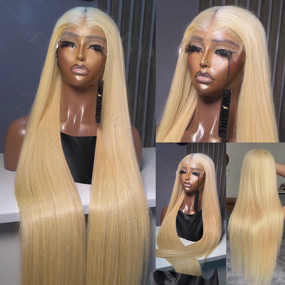 Human Hair Wig 30 Inch 613 Straight Blonde Lace Front 13x6 13x4 Hd Frontal For Women