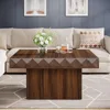 Living Room Square Coffee Table, 35.4-inch Wooden Coffee Table, Modern Central Table, Walnut Wood 3