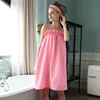 Washed Cotton Thin Beauty Salon Special Bathrobe Skirt Women's SPA Wrap Sweat Suit Sauna Bath Towel Ultra Soft Long Shower Wraps 3