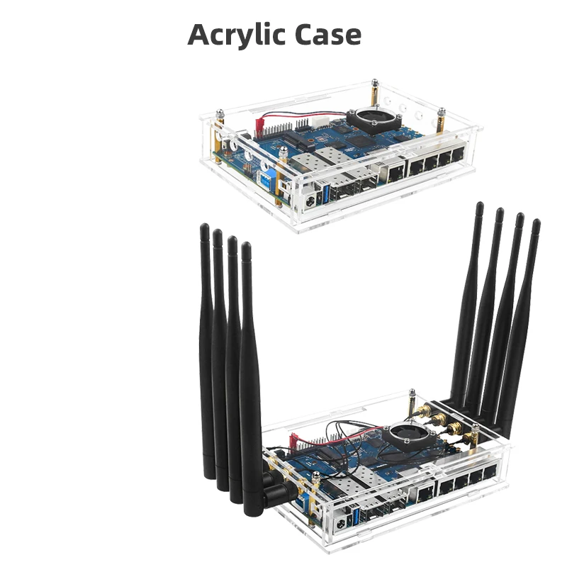 ٳ  BPI-R3 MediaTek  Ʈ  , MT7986 ARM A53 + 2G DDR4 RAM 8G EMMC 2 SFP  6 6E 2.4G 2.5G 5G Openwrt